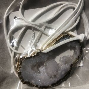 White stone wrap necklace